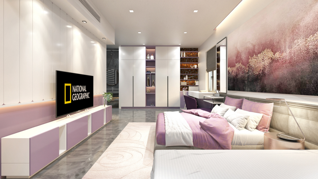 ự thông minh trong lựa chọn tinh giản màu sắc và đồ trang trí