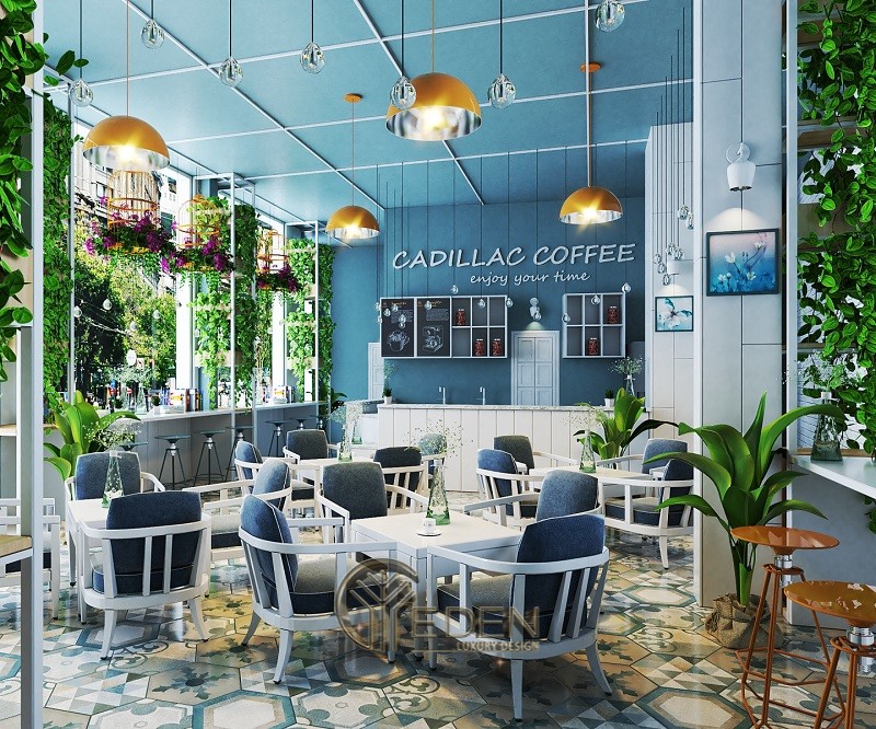 Thiết kế quán cafe với phong cách Tân cổ điển với không gian mở