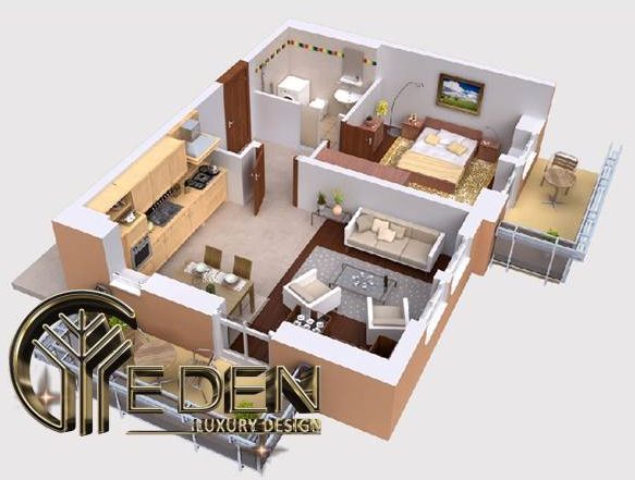 Thiết kế nhà ống 1 tầng 60m2
