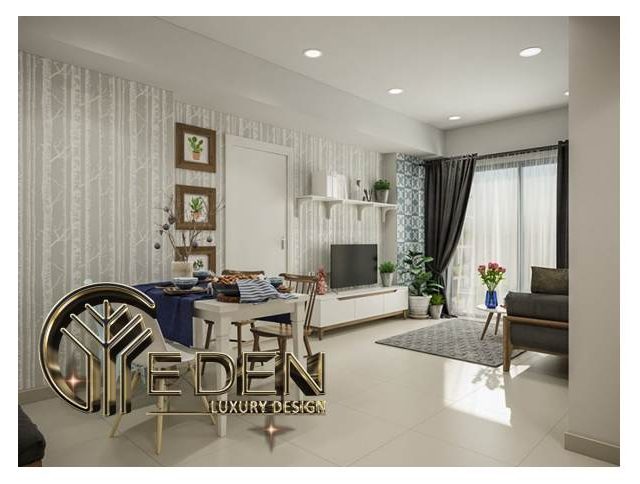 Thiết kế phòng khách đơn giản, trẻ trung