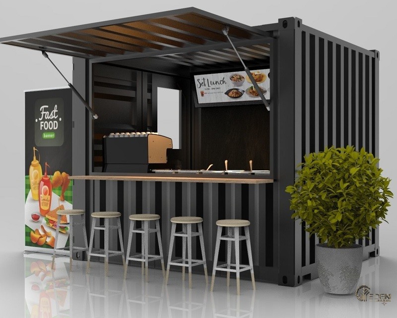 Thiết kế quán cafe container - Mẫu 2