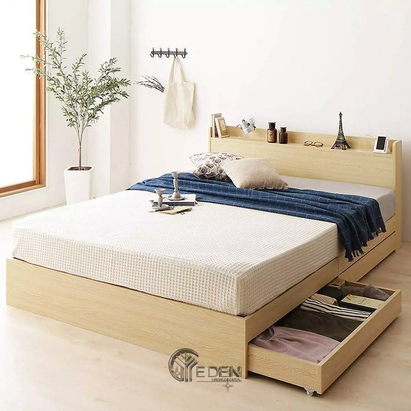 Mẫu giường ngủ kết hợp với tủ để đồ tiết kiệm không gian - Mẫu 3