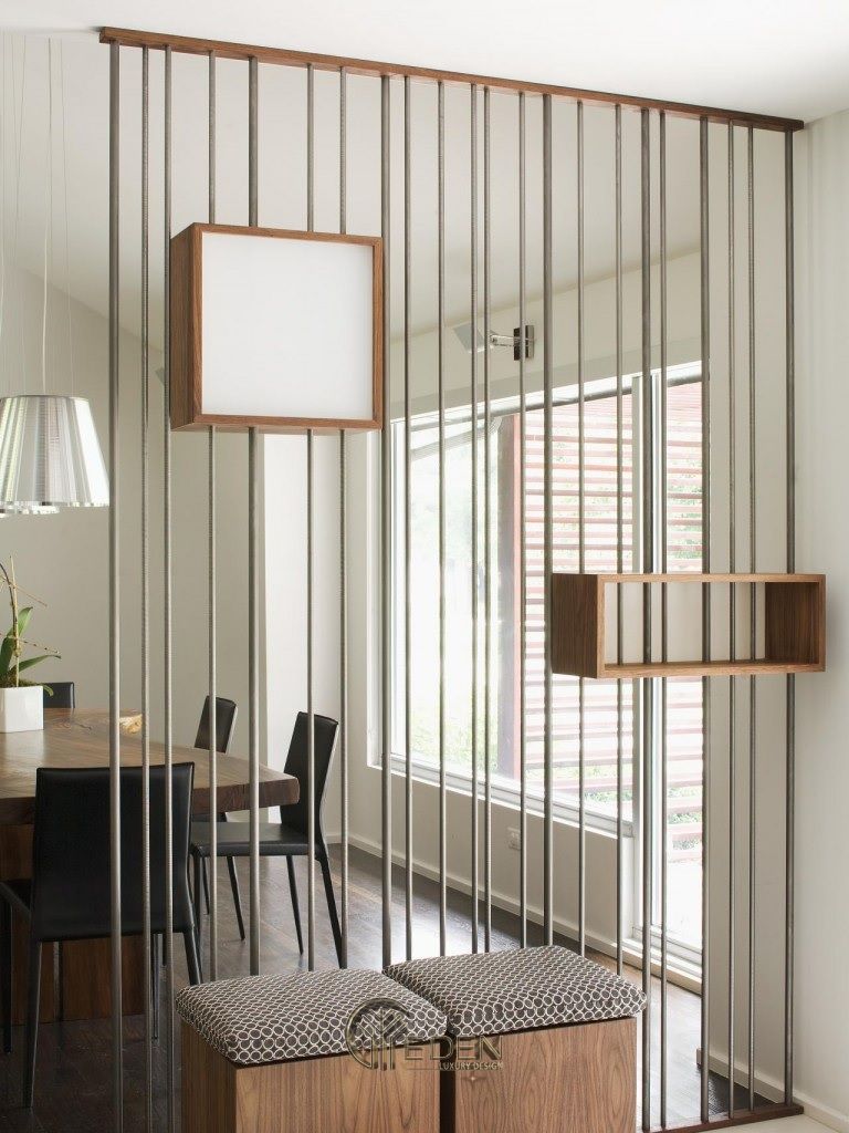 Mẫu vách ngăn bằng kệ gỗ trang trí (1)