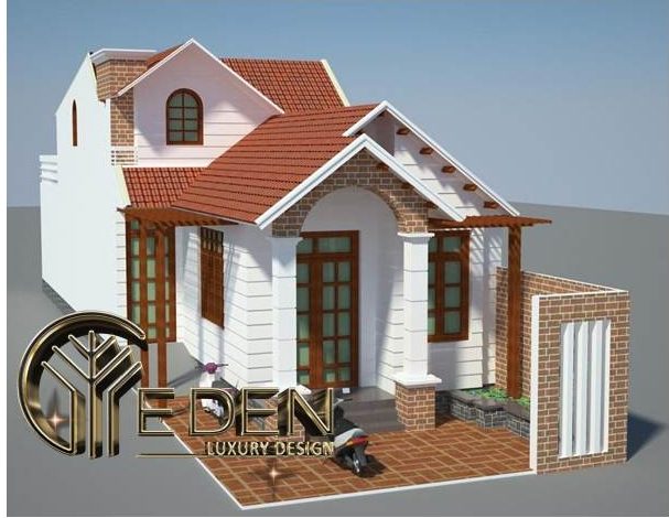 Mẫu thiết kế nhà ống 1 tầng 2 phòng ngủ đơn giản