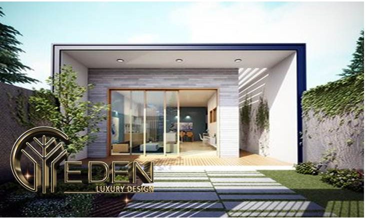 Mẫu thiết kế nhà ống 1 tầng với khoảng sân trước rộng rãi