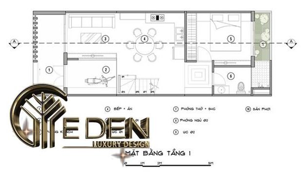 Mẫu thiết kế nhà ống 1 tầng 70m2 hiện đại