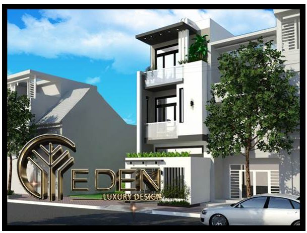 Mẫu thiết kế nhà ống 3 tầng lệch đẹp, hiện đại