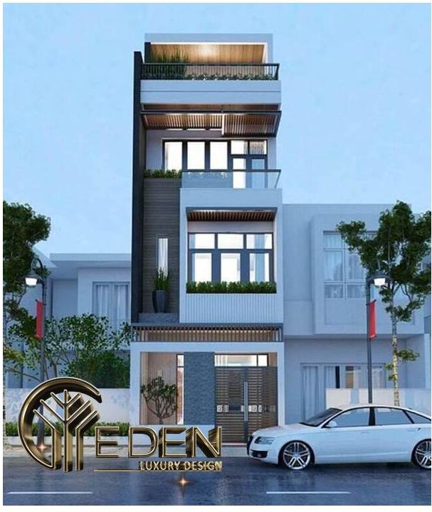 Mẫu thiết kế nhà ống nở hậu hiện đại