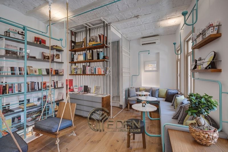 Thiết kế quán cafe sách phong cách Vintage
