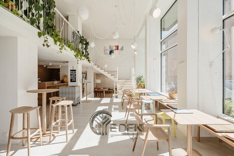 Thiết kế quán cafe trà sữa đẹp theo phong cách Scandinivian