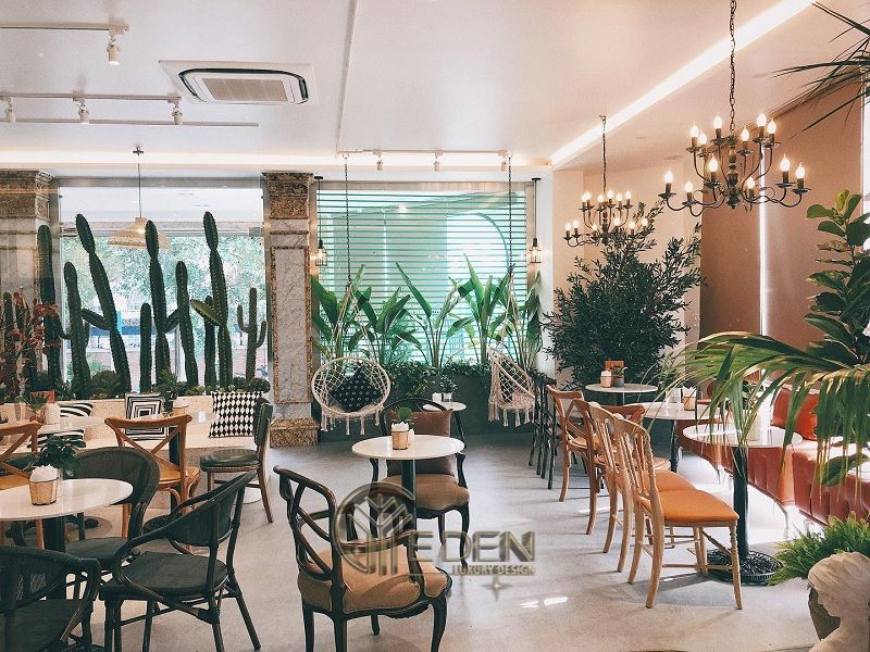Thiết kế quán cafe trà sữa phong cách tropical