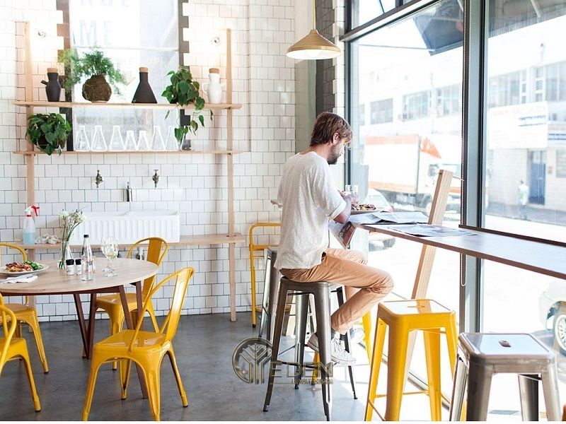 Thiết kế, thi công nội thất quán cà phê phong cách tối giản – Mẫu 5