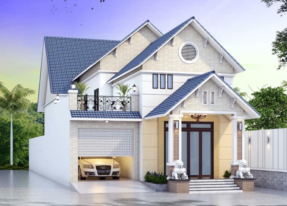 Thiết kế nhà cấp 4 8x10m gác lửng cho gia đình có 3 - 4 thành viên