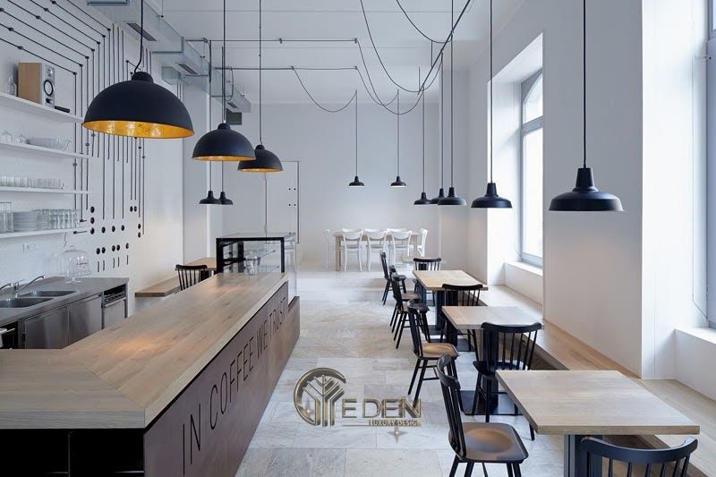 Thiết kế quán cà phê 100m2 mang phong cách Tối giản, tinh tế