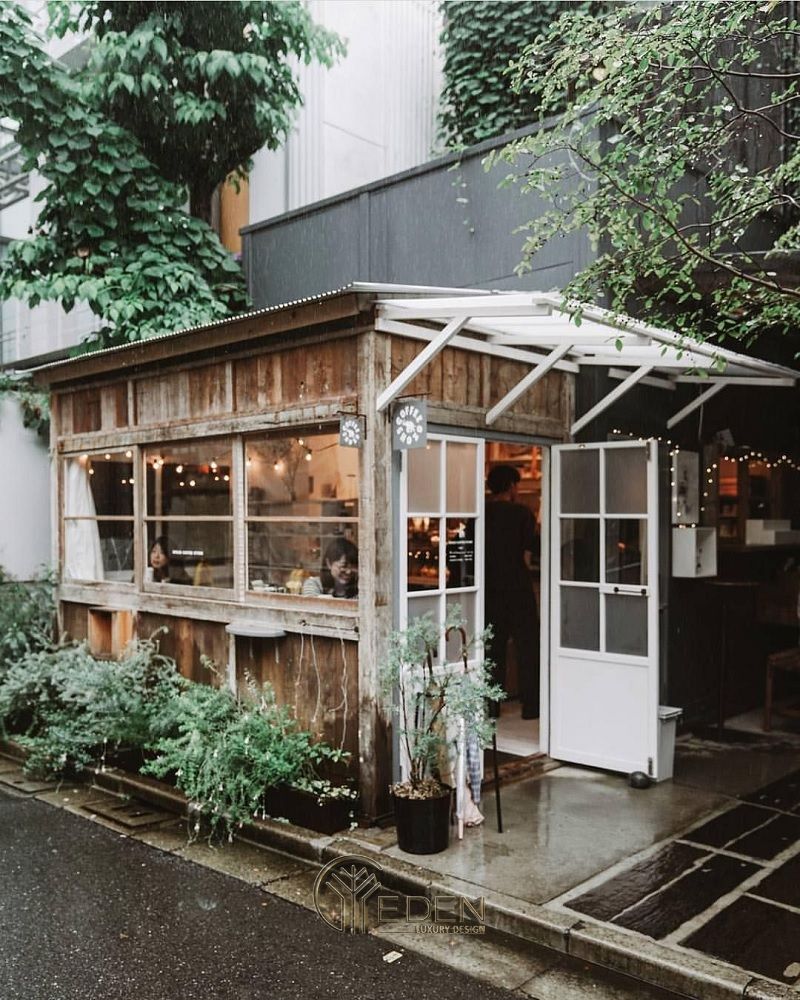 Thiết kế quán cafe đẹp ngang 4m với phong cách “Xanh” nhỏ xinh