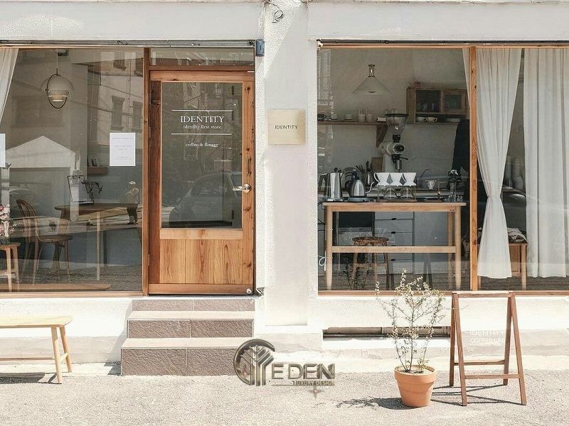 Thiết kế quán cafe mặt tiền 5m phong cách Minimalism