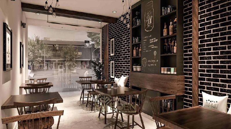 Thiết kế quán cafe mặt tiền 5m phong cách Hiện đại