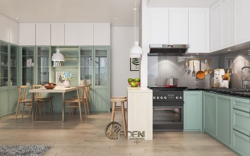 Mẫu bàn ăn đơn giản cho phong cách scandinavia gam màu pastel