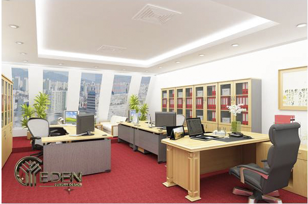 Phòng làm việc trong công ty hiện đại, tiện nghi