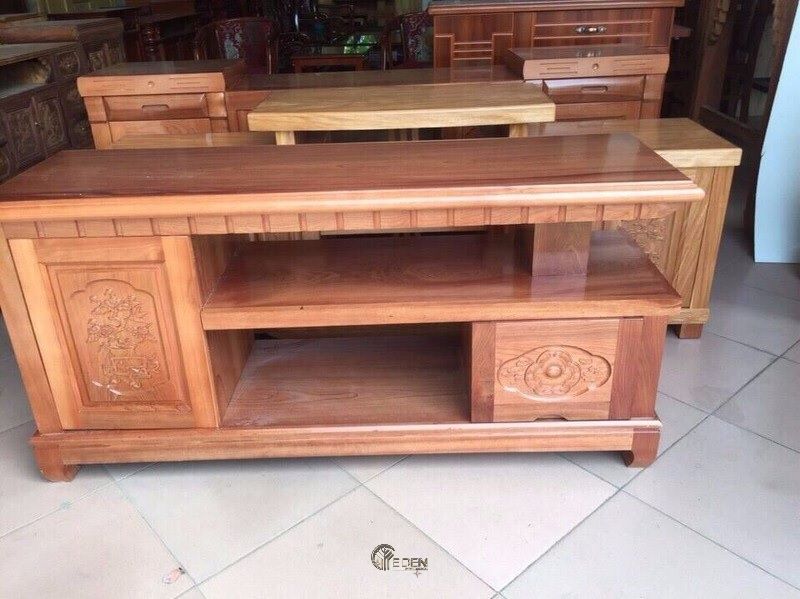 Kệ tivi xoan đào hiện đại đơn giản
