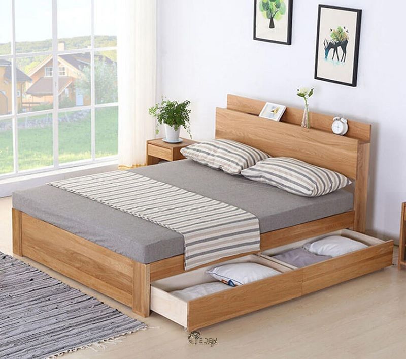Mẫu giường ngủ xoan đào được nhiều gia đình hiện đại ưa chuộng