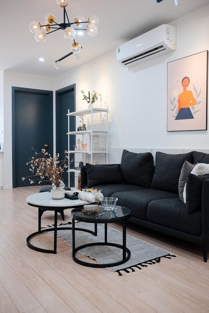 Những mẫu trang trí phòng khách chung cư tối giản 6