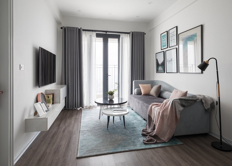 Những mẫu trang trí phòng khách chung cư tối giản 3