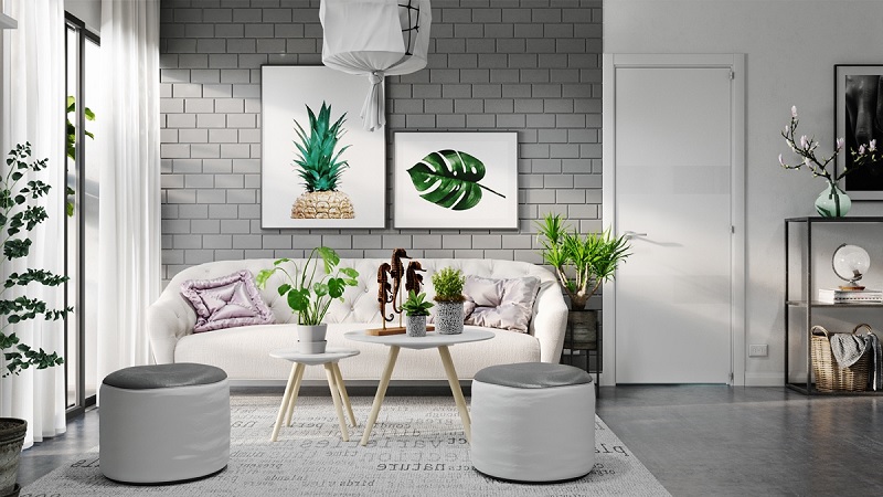 Những mẫu trang trí phòng khách chung cư tối giản 5