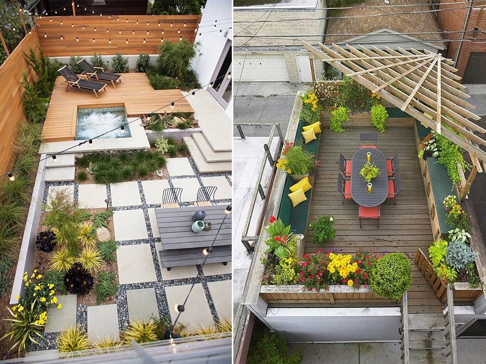 Sân thượng là không gian rất phù hợp để thiết kế sân vườn.