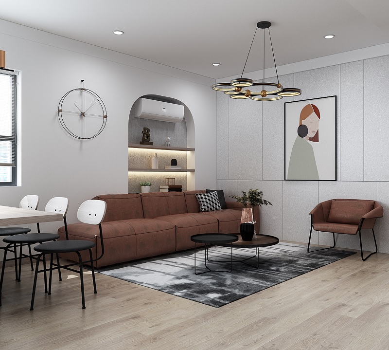 Bạn có thể mạnh rạn lựa chọn những mẫu thiết kế decor phòng khách hướng hiện đại. Nhưng để tại ra những nét nhẹ nhàng, mềm mại thì không thể thiếu đi những nét cong, nét tròn