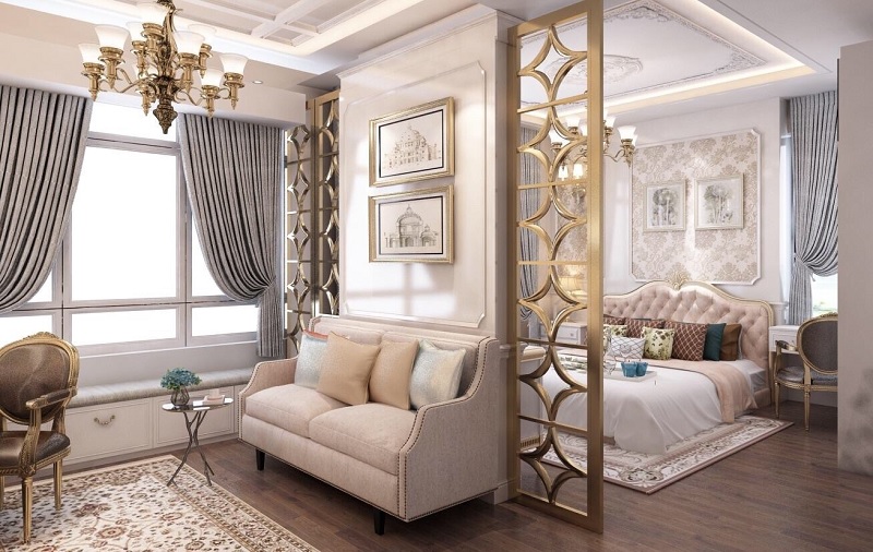 Màu sắc phong cách tân cổ điển thường là những gam màu tối giản, không cầu kỳ.
