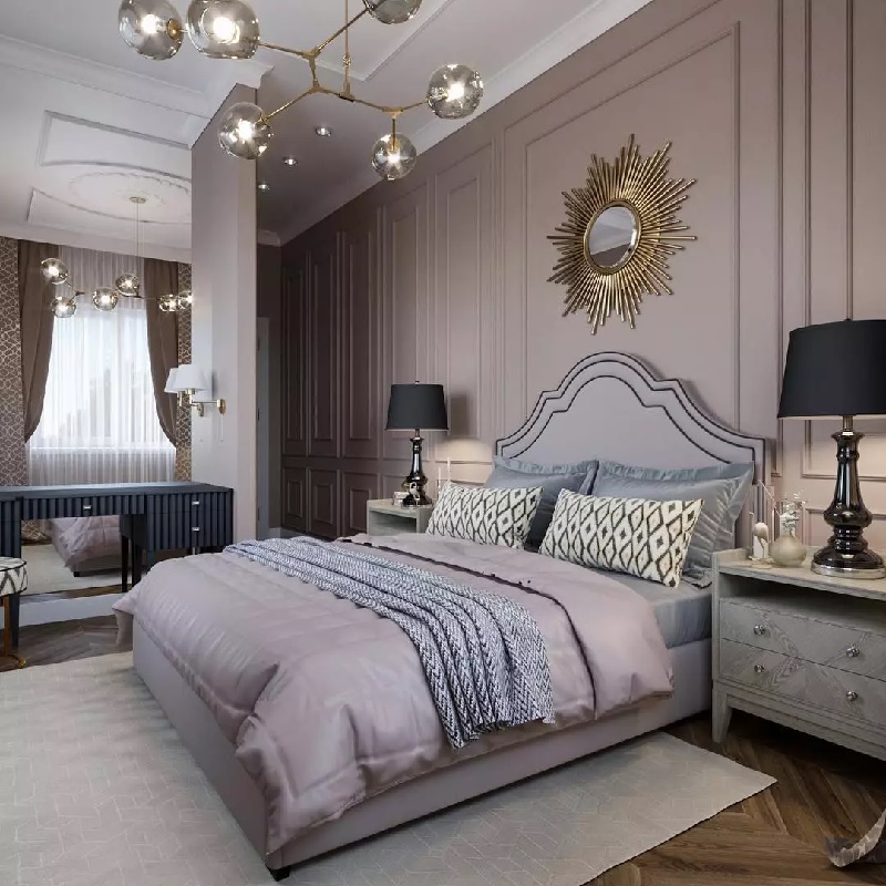 Mẫu phòng ngủ với nội thất tân cổ điển