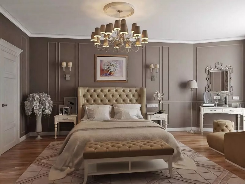 Mẫu phòng ngủ với nội thất tân cổ điển