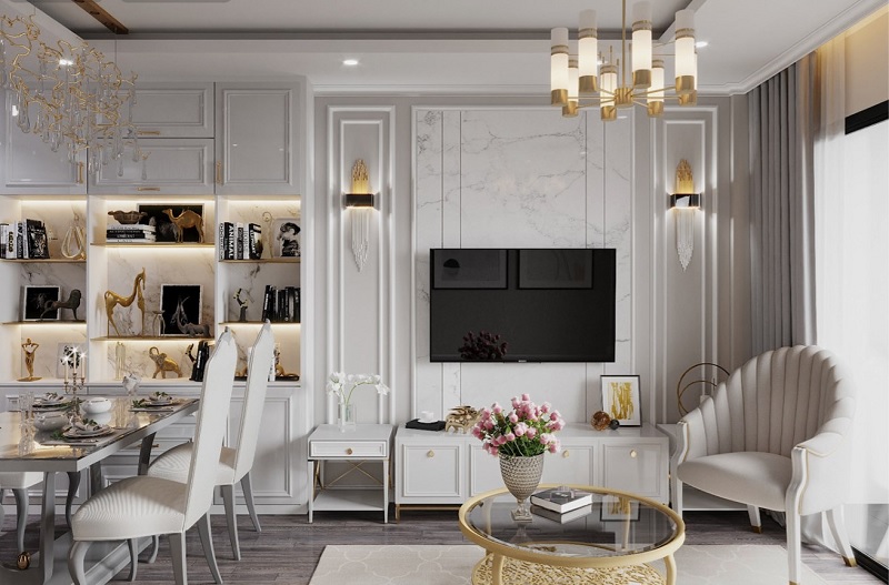 Chất liệu nội thất nhà tân cổ điển