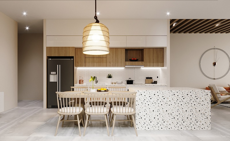 Ý tưởng 5: Mẫu thiết kế phòng bếp tiện nghi cho nhà cấp 4