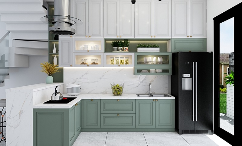 Mẫu thiết kế phòng bếp đẹp và hiện đại cổ điển, sang trọng