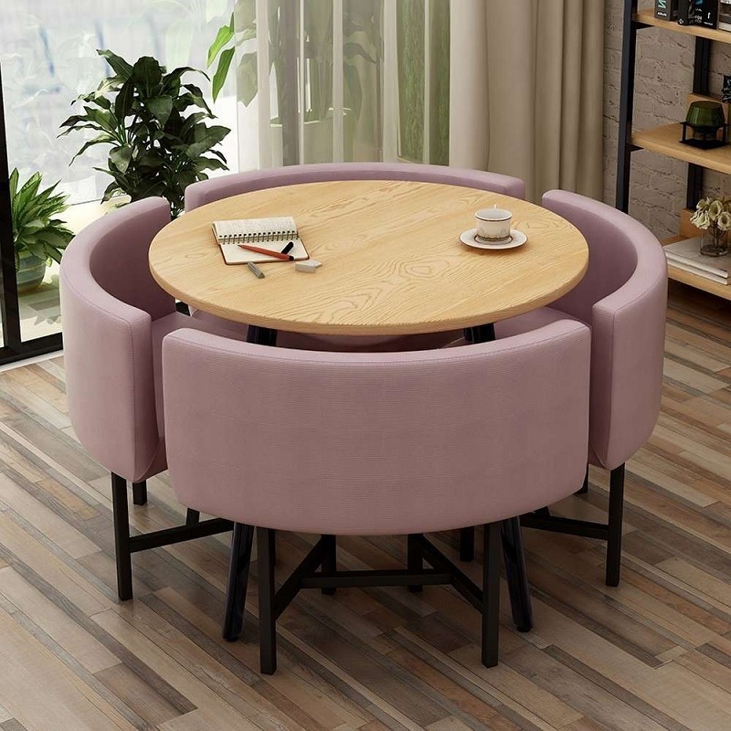 Mẫu bàn ăn thông minh tích hợp ghế tối giản tạo nên không gian tối giản, gọn gàng