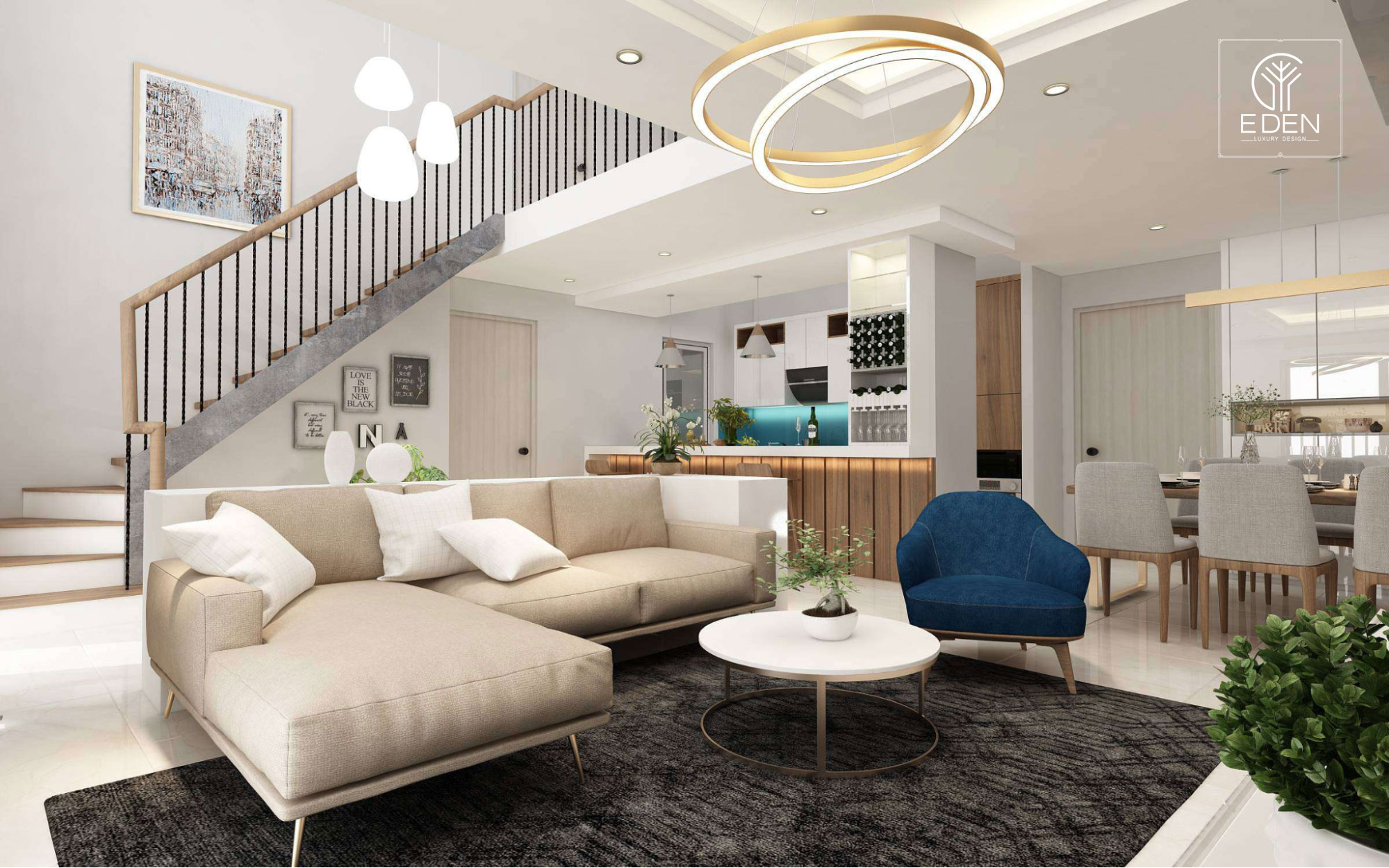 Mẫu thiết kế căn hộ Duplex hiện đại, đề cao tiện ích và công năng sử dụng.