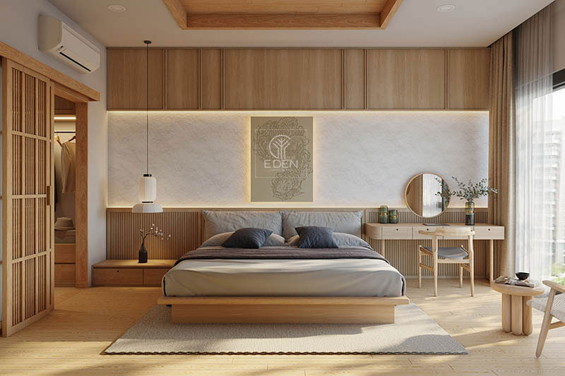 Phòng ngủ được thiết kế theo phong cách nội thất Nhật Bản