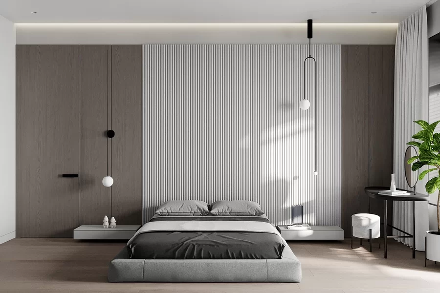 Phòng ngủ thiết kế tối giản với màu sắc trang nhã